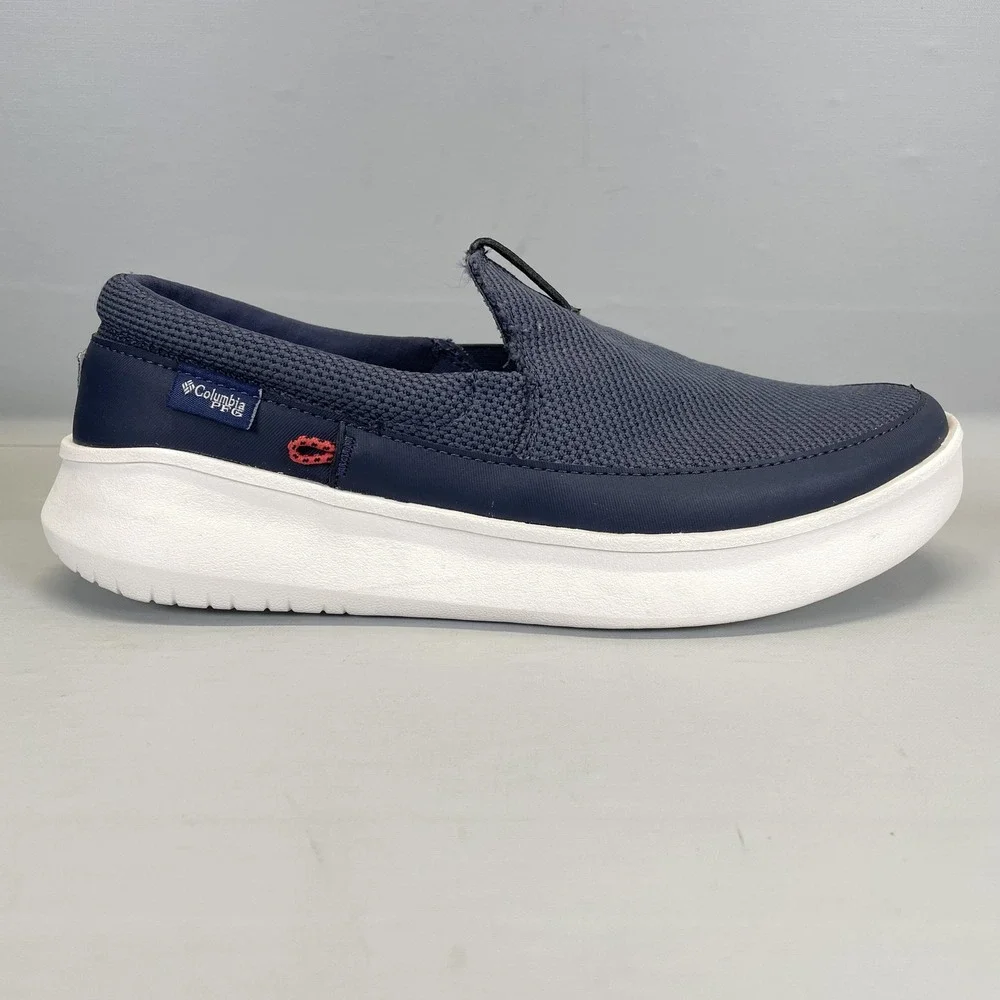 Columbia PFG Shoes Mens Size 8 Wide Blue Slip On Fishing Boat Comfort Casual